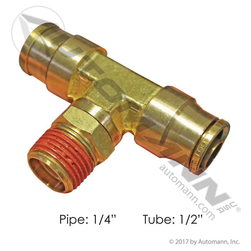 [177.13B728B] Brass PLC Male Branch Tee 1/2 X 1/4in