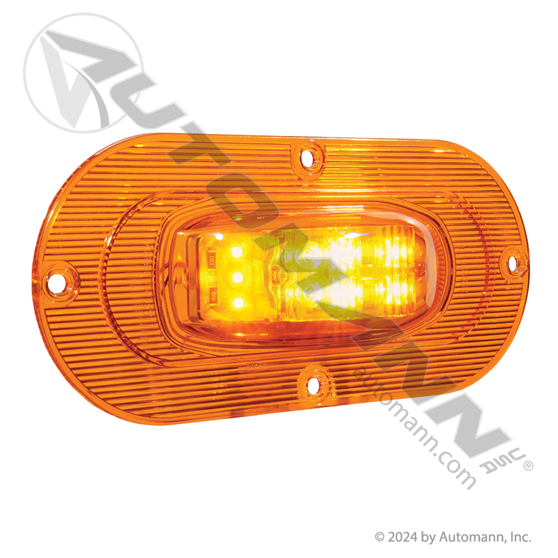 [571.LD662A9-1] Turn Signal LED 6in Oval Midship Amber 9-Diode, Flange