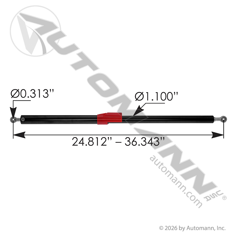 [A99619] Hood Strut Paccar 579, 923mm Extended (L71-6019)