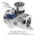 Quick Oil Drain Valve 27mm-2.0, Cummins ISX / Detroit DD13-16