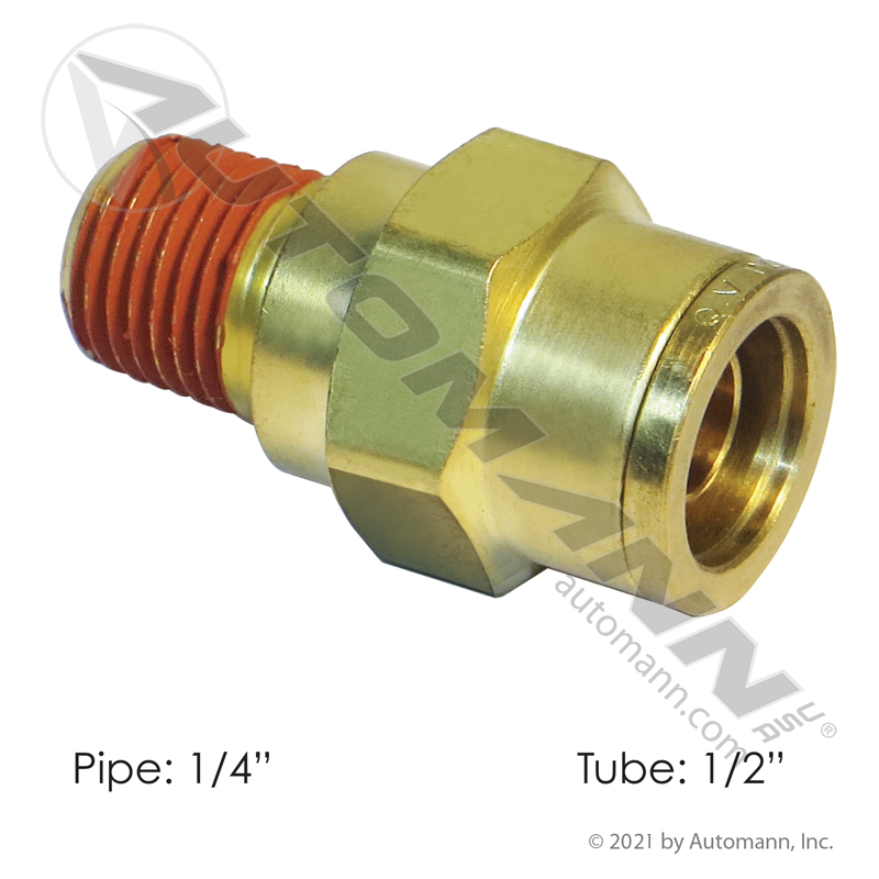 [177.13B688B] Brass PLC Male Connector 1/2 X 1/4in