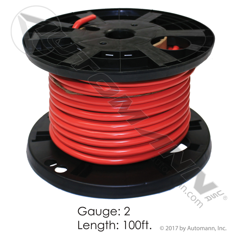 [178.2051RD] Starter Cable 2 GA x 100ft Red, SAE J1127 SGT