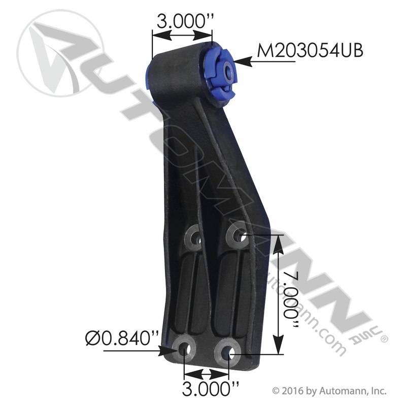 [M203054KRUB] Cab Mount Bracket Kit Poly RH, Volvo VN/VNL/VHD 2002-07