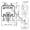 Air Spring Rolling Lobe Hendrickson (Firestone 9626)