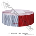 DOT-C2 Conspicuity Tape 2in x 150ft Red/White, ORALITE V92