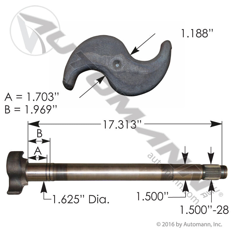 [122.281710.04] Camshaft RH Meritor Q-Plus Type (Euclid E14823)
