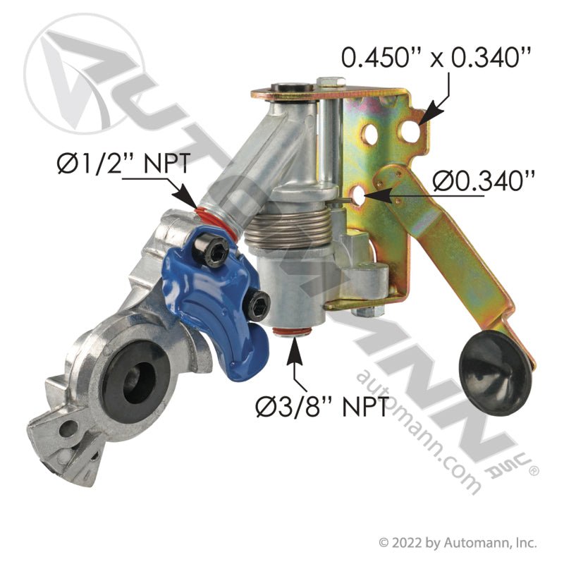 [179.1105] Gladhand Service Blue, Pivoting with 3/8in Rear Port