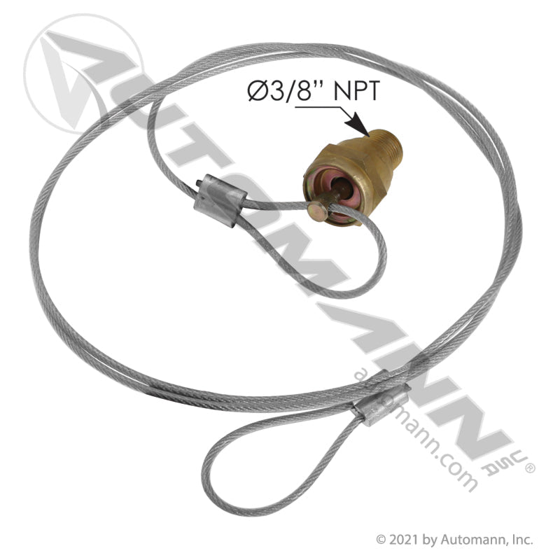 [170.15354] Drain Valve 3/8in NPT with 60in Pull Cable, Low Profile