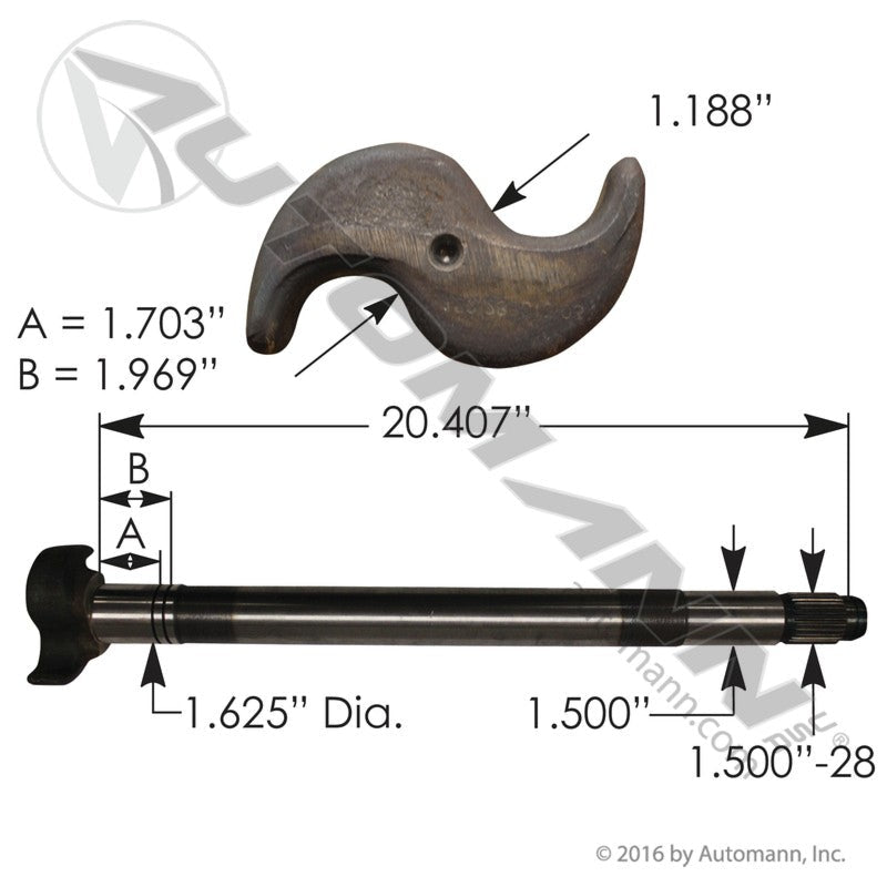 [122.282013.04] Camshaft RH Meritor Q-Plus Type (Euclid E14825)