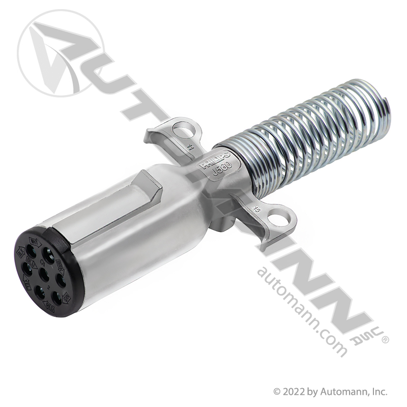 [PHI15-730] Phillips 7-Pin Plug with Cable Guard, Zinc Die-Cast