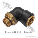 PLC Swivel Male Elbow DOT 3/4in X M22