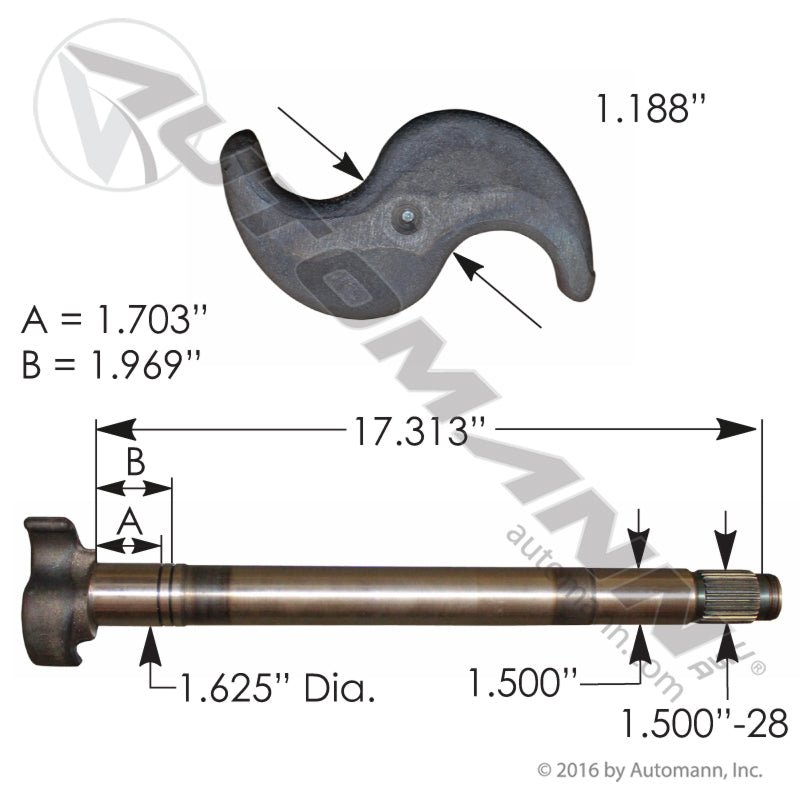 [122.281710.03] Camshaft LH Meritor Q-Plus Type (Euclid E14822)