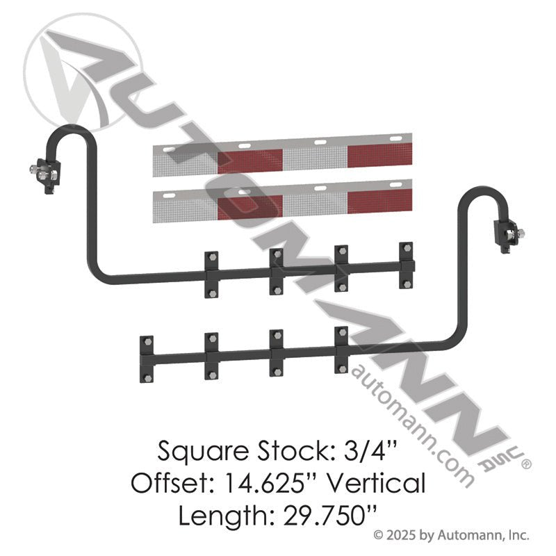 Mud Flap Bar Hanger Kit HD, Mid-Flap Mount