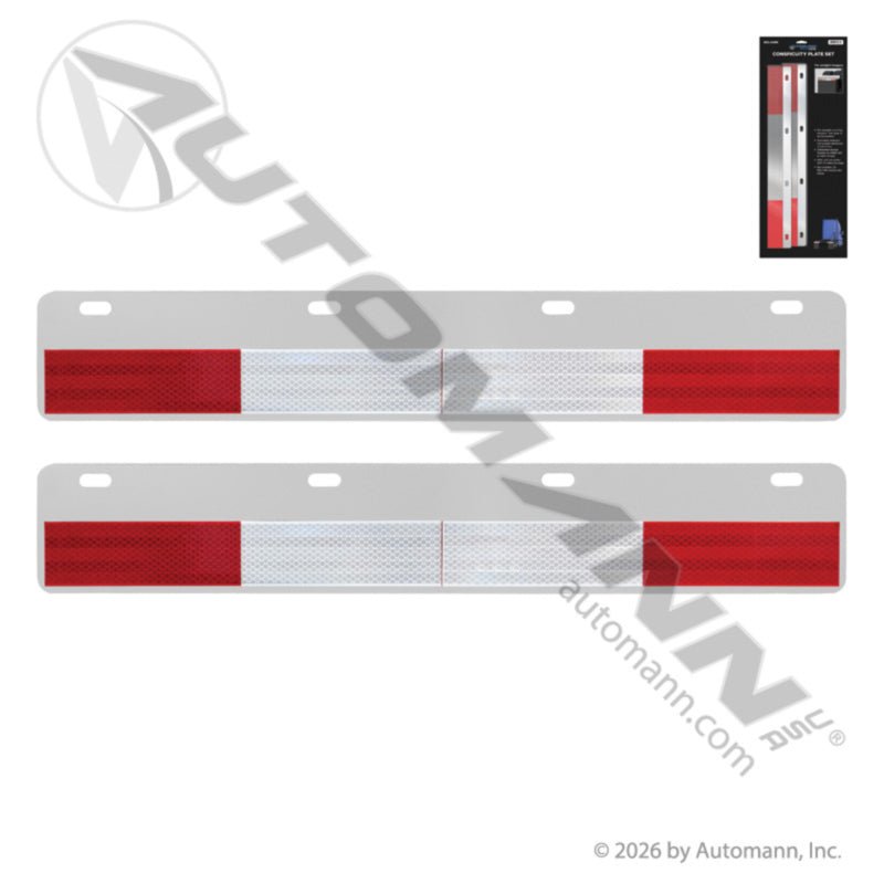 Conspicuity Plate Set Straight Aluminum, 2pc