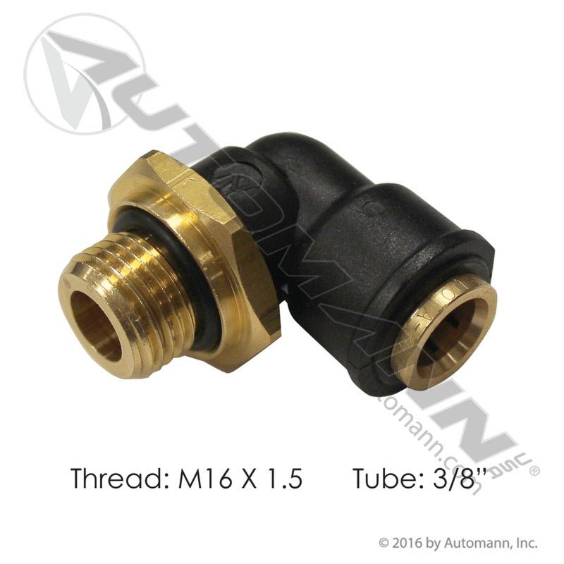 PLC Swivel Male Elbow DOT 3/8in X M16