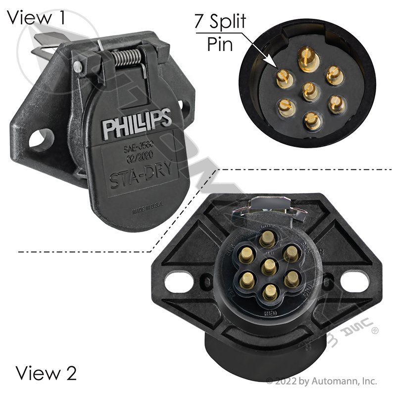 [PHI16-726] Phillips QCS 7-Pin Socket STA-DRY, Bullet Terminals