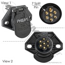 Phillips QCS 7-Pin Socket STA-DRY, Bullet Terminals