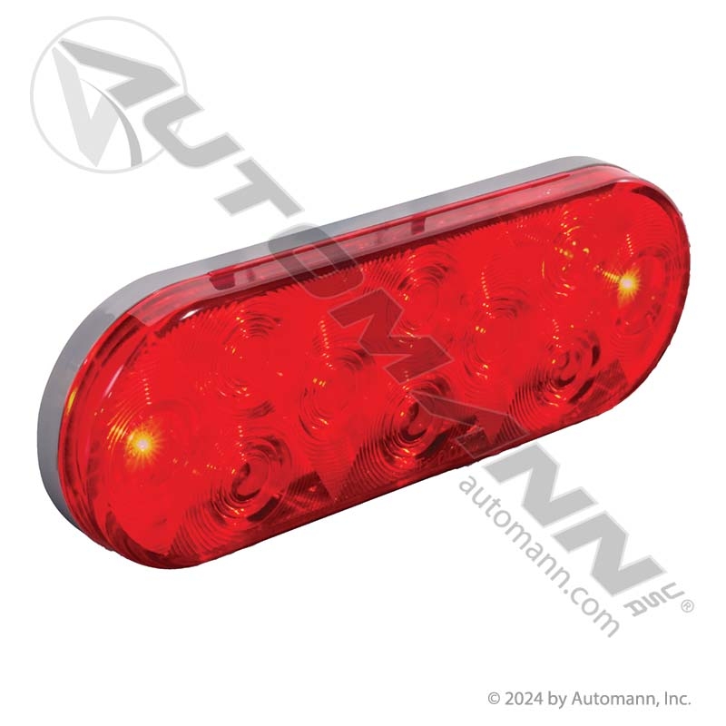 S/T/T Light LED 6in Oval Red 10-Diode Weathertight