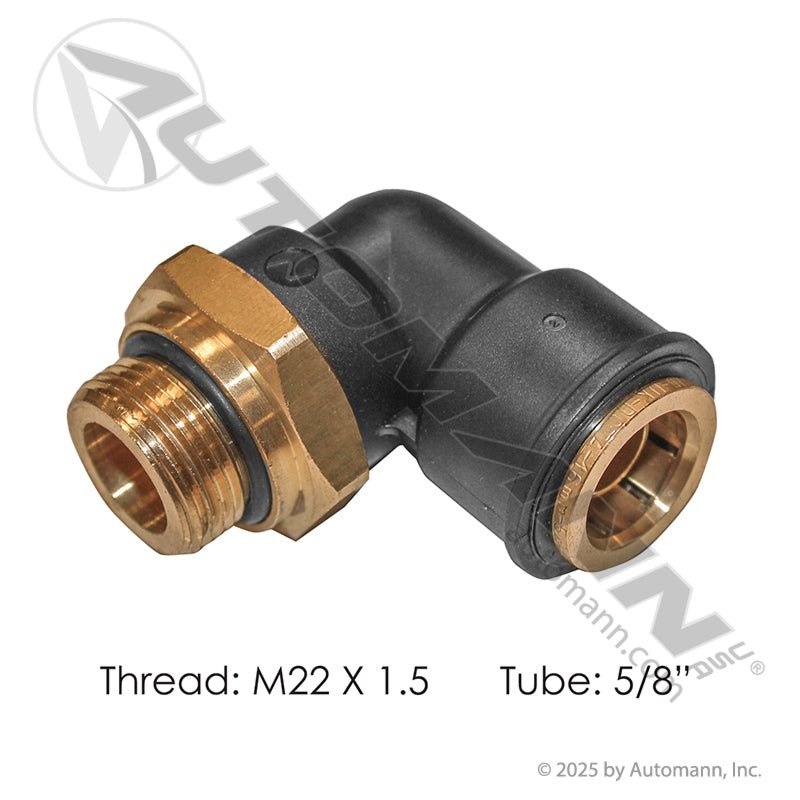 [177.12C6910M22] PLC Swivel Male Elbow DOT 5/8in X M22