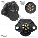 Phillips STA-DRY 7-Pin Socket, Ring Terminals, Split Pin