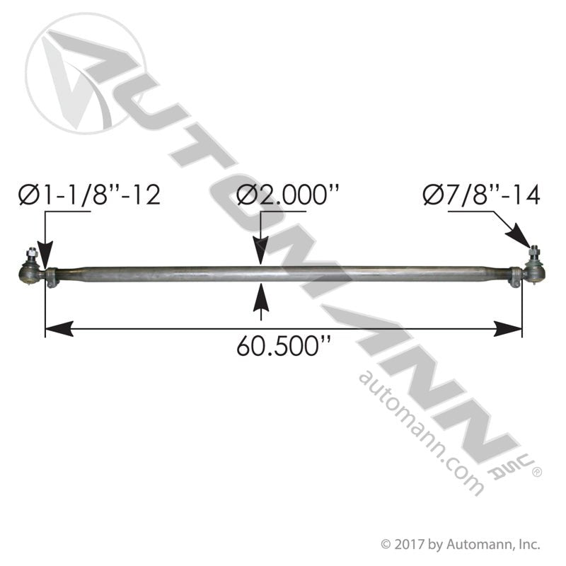 [463.DS9803] Steering Cross Tube Assembly 66.60in C-to-C, Mack/Volvo