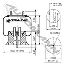 Air Spring Rolling Lobe Hendrickson, Aluminum Base (S-28929)