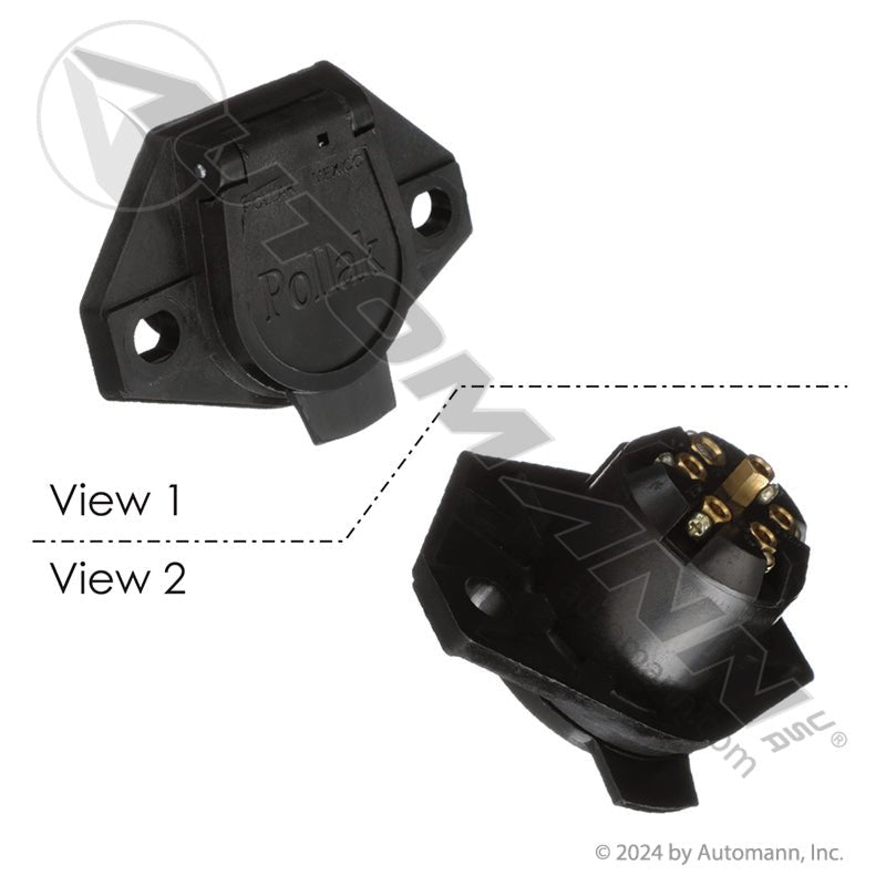 [11-723P] Pollak 7-Way Socket, Solid Pin, Glass-Filled Nylon