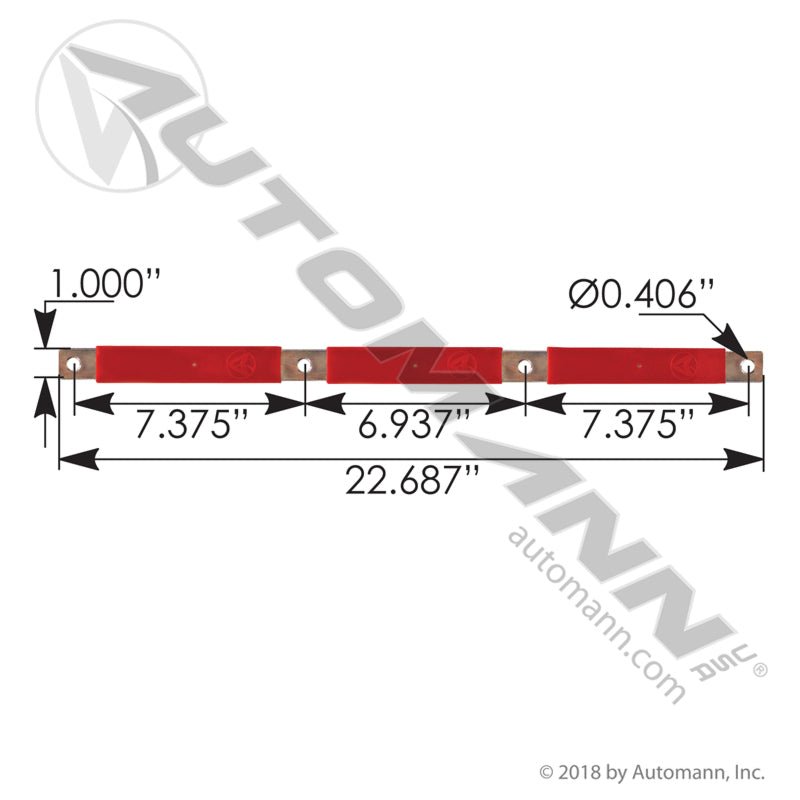 [178.2024RD] Battery Bar Positive Red, 4-Battery Volvo