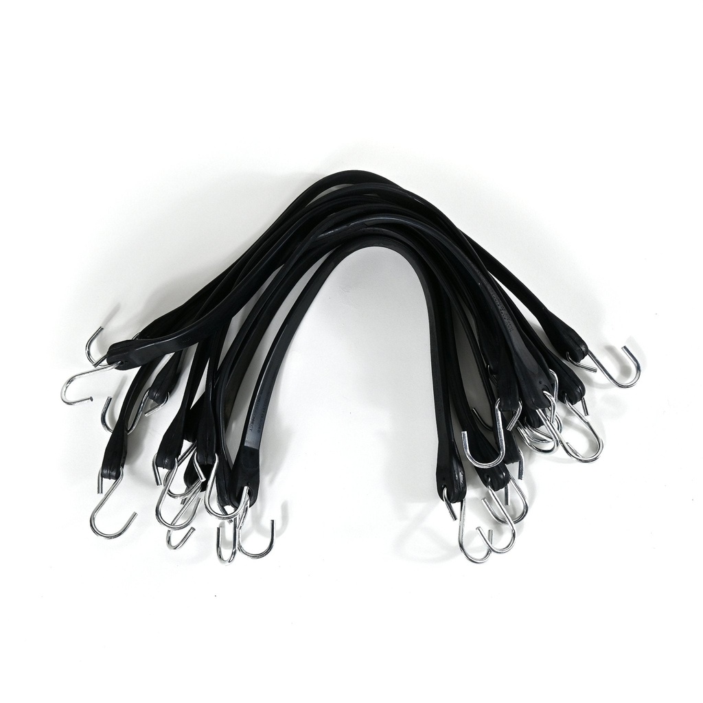 [TS21] Bungee Cords 21in with Crimped Hooks, 50-Pack