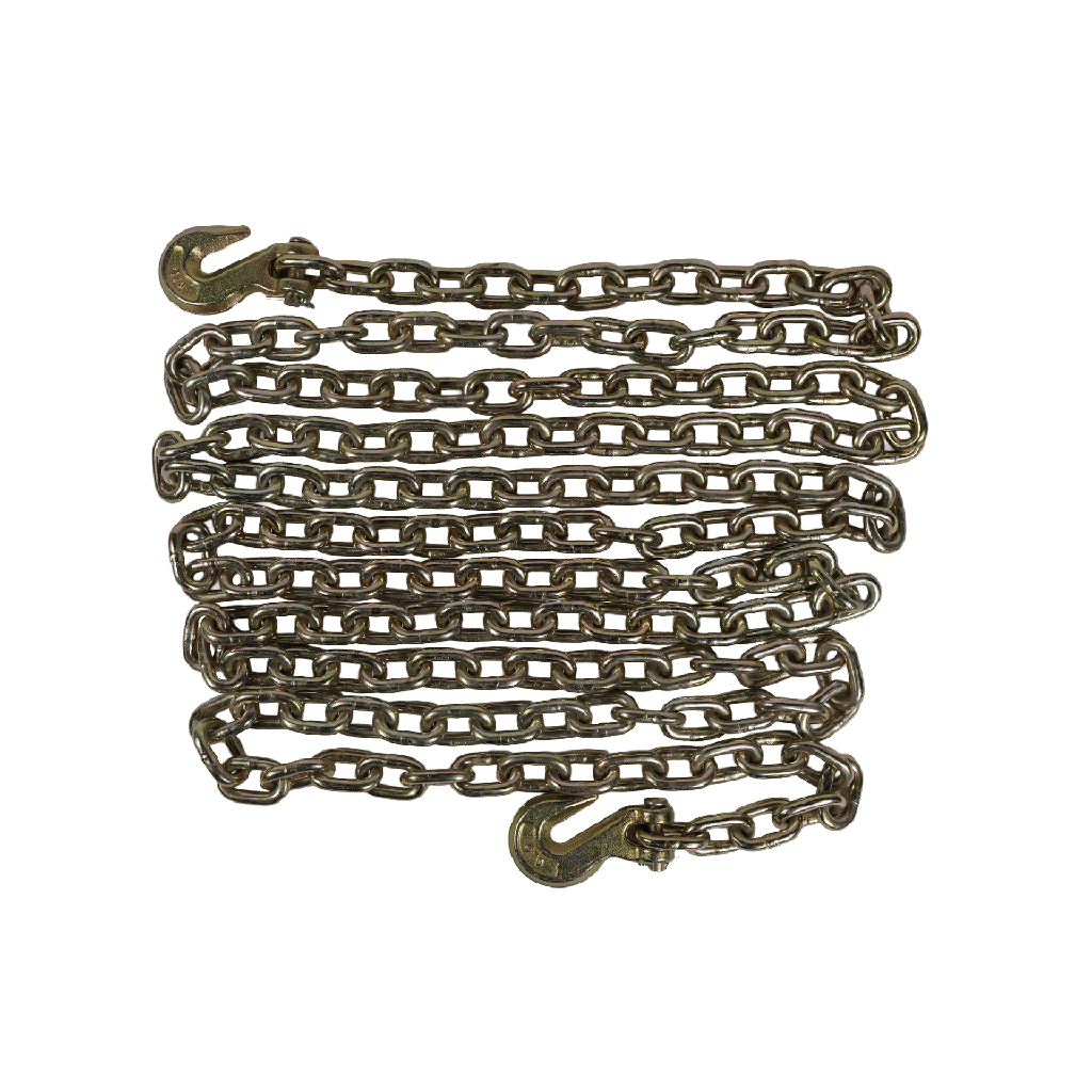 G70 chains with grab hooks Size 3/8"×20', WLL 6,600 LBS