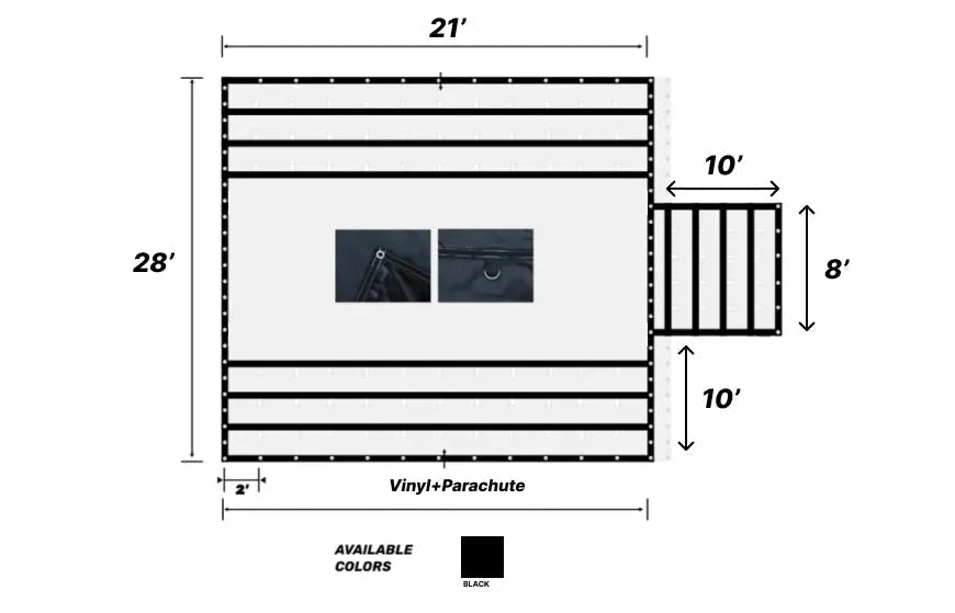 [SV10] Super Vinyl Lumber Tarp 21x28ft, 10ft Drop
