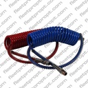 Coiled Air Brake Hose Set 1/2in 15ft, 40in Leads