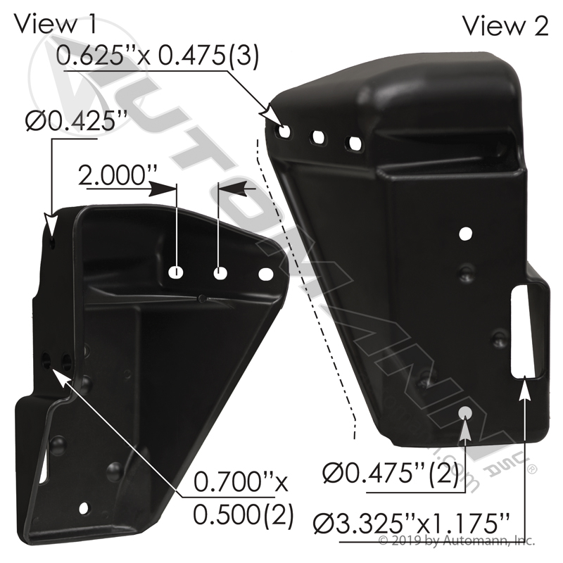 [564.46698] Bumper Mounting Bracket RH, Freightliner New Cascadia