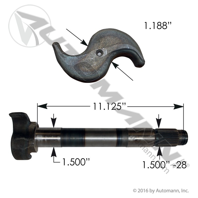 [122.281104.03] Camshaft LH Meritor Q-Plus Steer Axle (2210A7099)