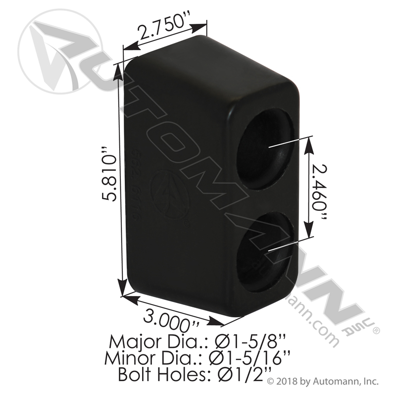 [562.6116] Trailer Dock Bumper Rubber 2.75 x 5.81in (Tramec 30037)
