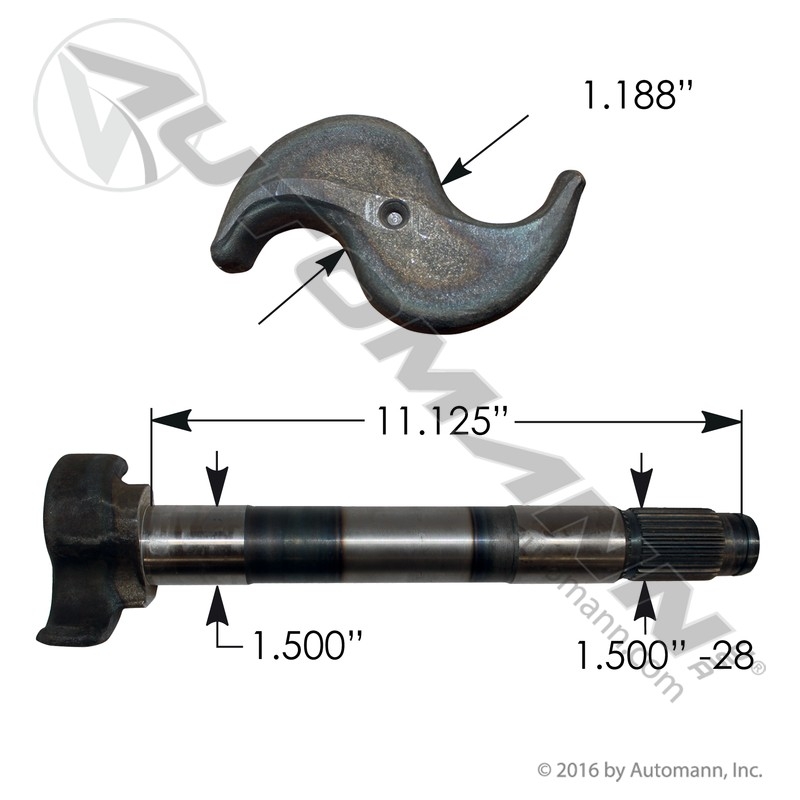 [122.281104.04] Camshaft RH Meritor Q-Plus Steer Axle (2210H7522)