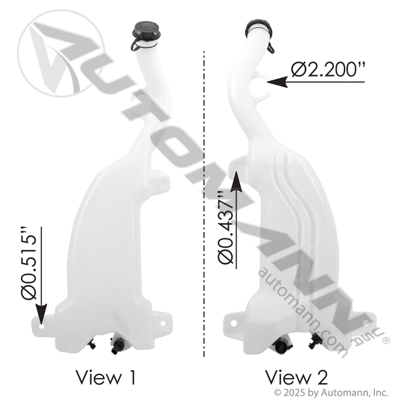 Washer Fluid Reservoir Cascadia P4 2018-2024, with Sensor & Pump
