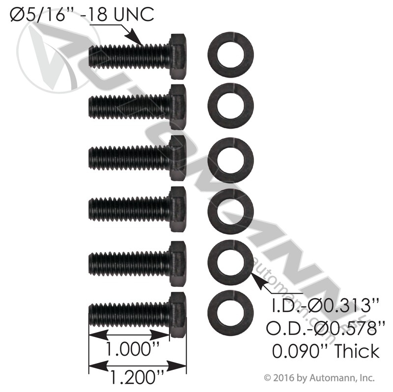 [537.1106] Hub Cap Hardware Kit, 6-Bolt