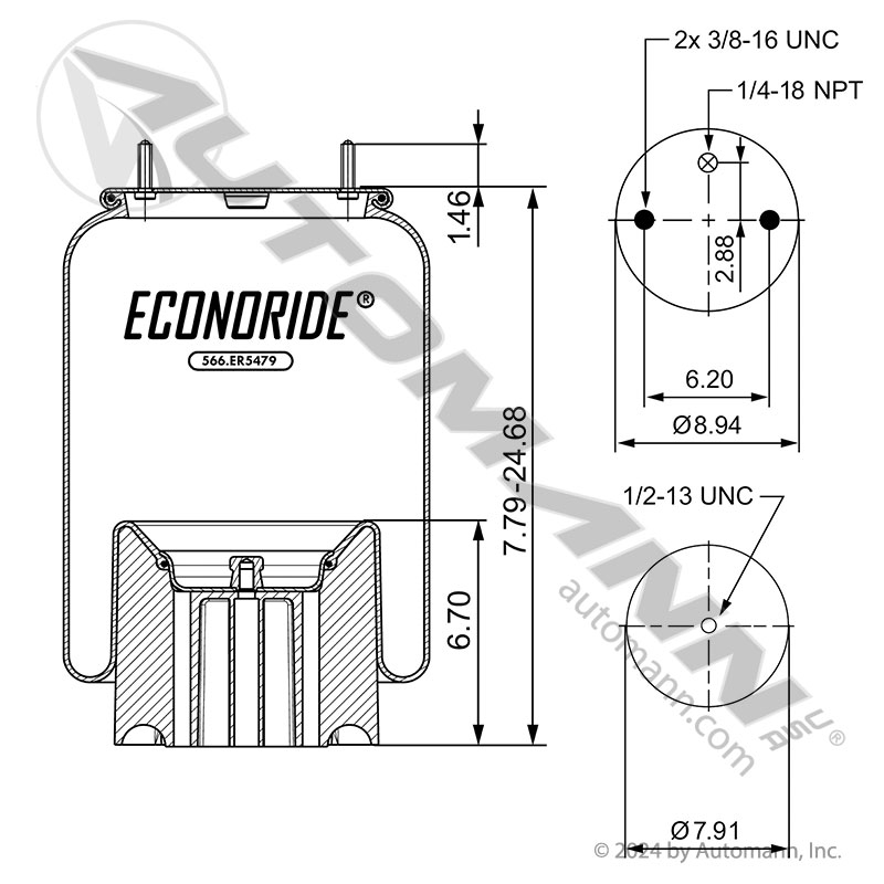 [566.ER5479] Econoride Air Spring 5479 Kenworth/Peterbilt (Firestone 5479)