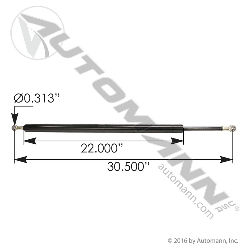 [A99608] Hood Strut Non-Locking Kenworth T680 / Peterbilt 579, 30.5in