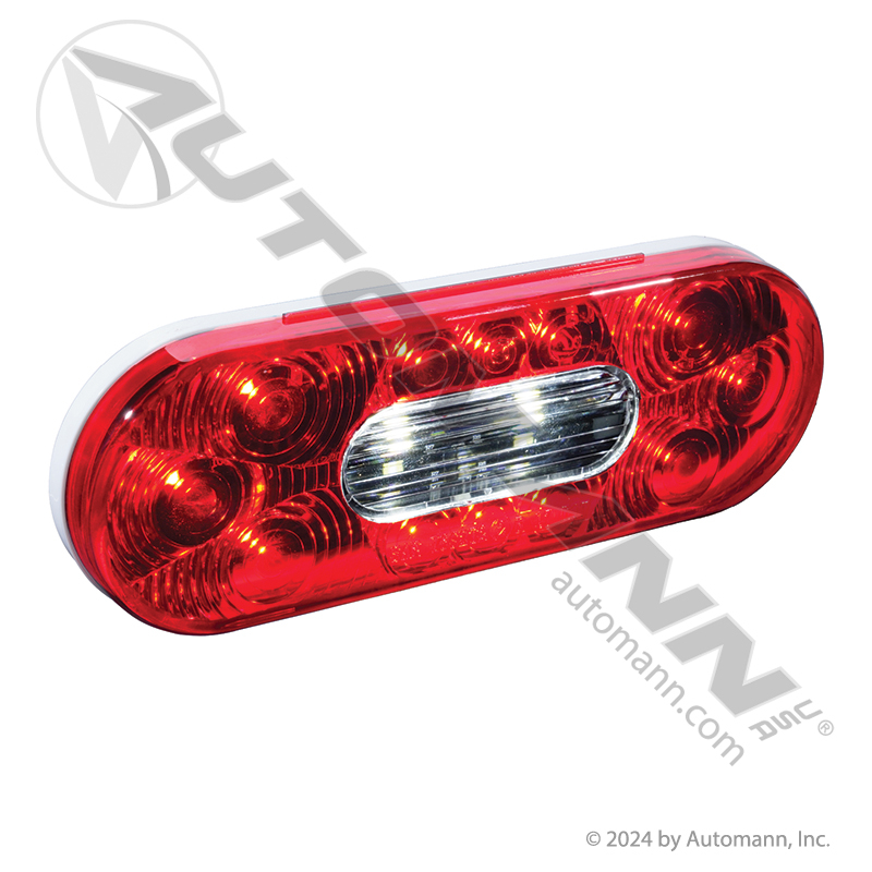 [571.LD60RW14] S/T/T & Back-Up Light LED 6in Oval Combo Red/White 14-Diode