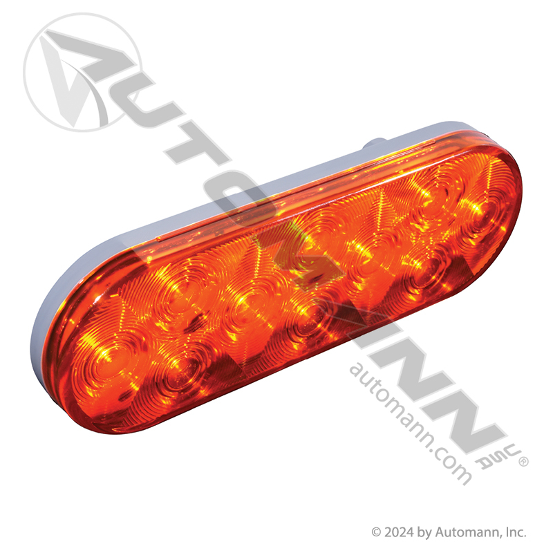 [571.LD66A10] F/P/T Light LED 6in Oval Amber 10-Diode Weathertight