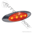 Marker Light LED 2 x 6-1/2in Amber 4-Diode, Chrome Bezel