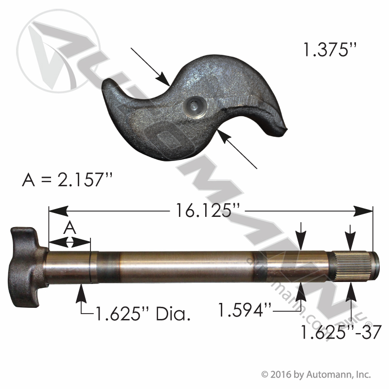 [121.371604.01] Camshaft LH Fruehauf Pro-Par 16-1/2in, 1.625in-37 Spline