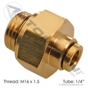 Brass PLC Male Connector 1/4in x M16