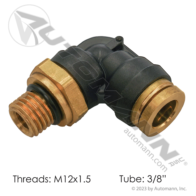 PLC Swivel Male Elbow DOT 3/8in X M12