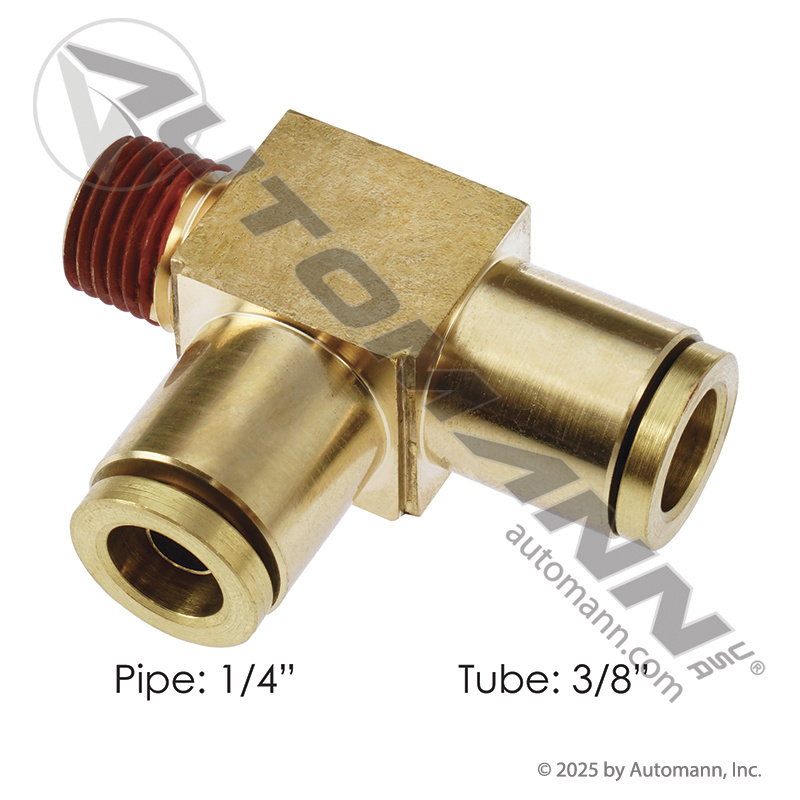 Brass PLC Male Run Tee 3/8 X 1/4in