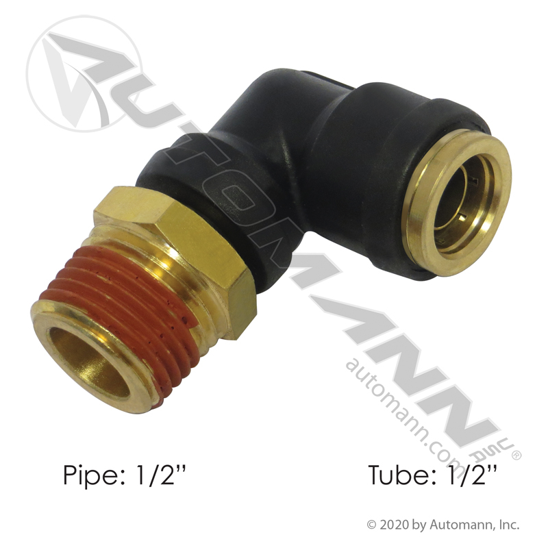 [177.12C698D] PLC Swivel Male Elbow, DOT 1/2" Tube x 1/2" NPT