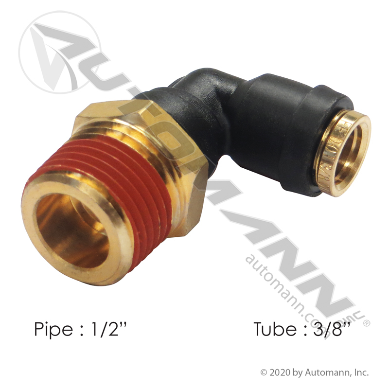 [177.12C696D] PLC Swivel Male Elbow, DOT 3/8" Tube x 1/2" NPT