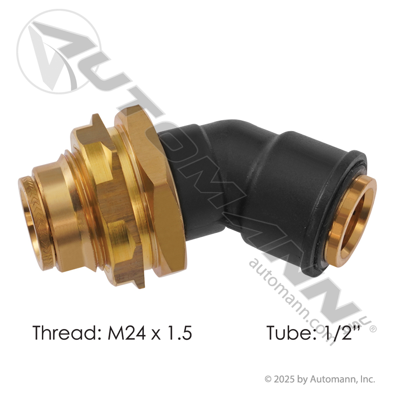 [177.12C45BH8] Composite Bulkhead Union 45 Deg, DOT 1/2" Tube (2029565C1)